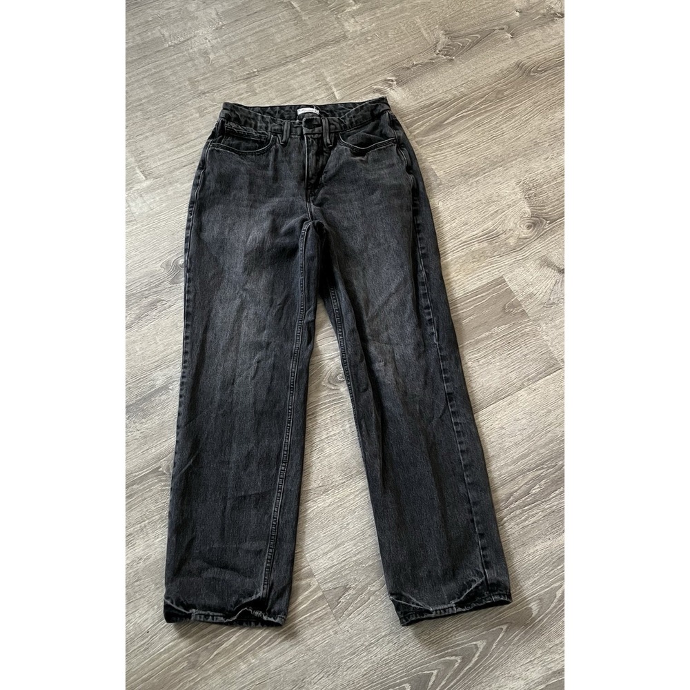 Good American Good 90s Wide Leg Jeans Gni999bt Black183 Size 4/27 30x31